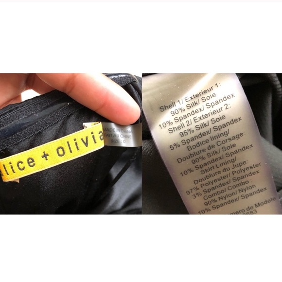 Black and blue Alice + Olivia strapless dress - Picture 5 of 8